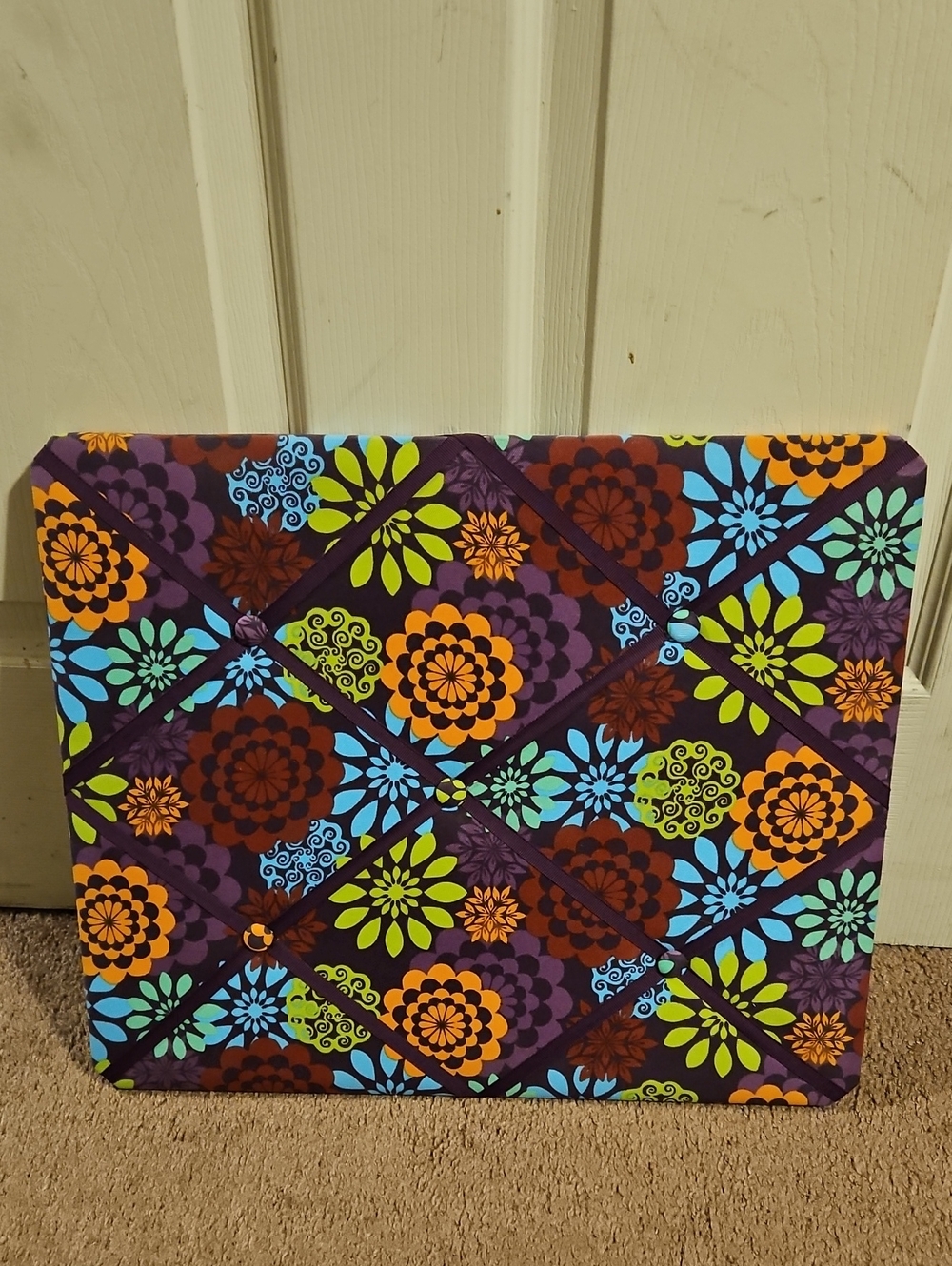 Hand Made Floral Pattern Fabric Memo Board